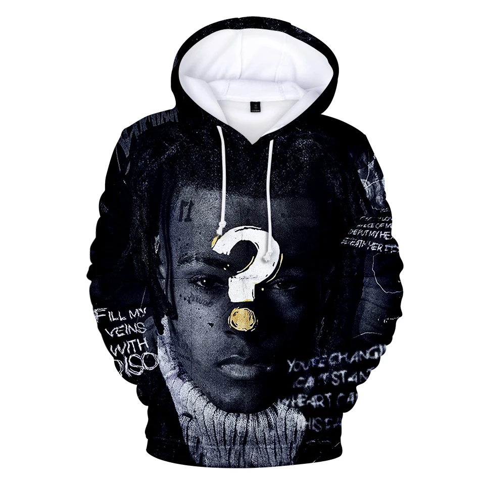 Xxxtentacion толстовки с 3D принтом для мужчин и женщин толстовка с длинным рукавом хит-хоп одежда Уличная Повседневная Kpop с капюшоном плюс размер