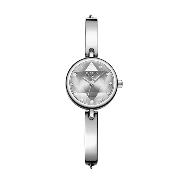 silver color watch Julius бренд класса люкс браслет из нержавеющей стали часы Женские Простые звездное небо, стразы кварцевые платье наручные часы подарки - Цвет: silver color watch