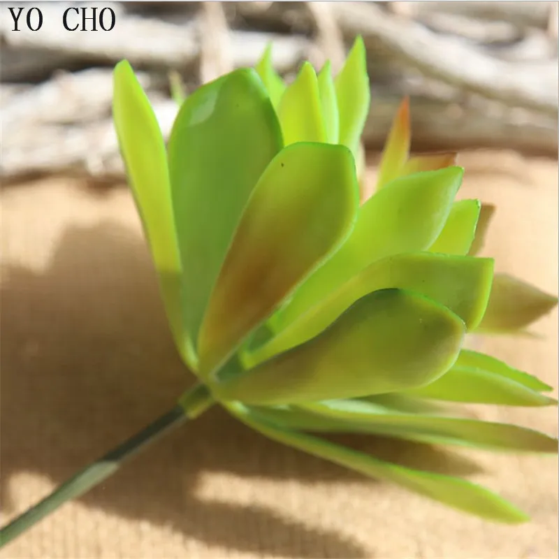 

YO CHO 1PC Artificial Hibiscus Succulent Plant Lotus Landscape Decorative Flower DIY Mini Green Fake Indoor Succulent Plants