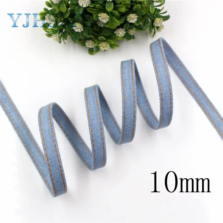 I-19218-376 YJHSMY I-19218-373, 5 ярдов 3/" 1" 1-1/" двусторонний джемпер из джинсовой ткани, лента, аксессуары и украшения - Цвет: I-19218-376