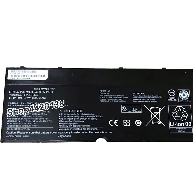 Аккумулятор для ноутбука Fujitsu Lifebook U745 T935 T904U 7 дюймов 45 Вт · ч 3150 мАч 14 4 В |