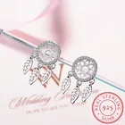 Женские серьги-гвоздики с кубическим цирконием 4a, ювелирные изделия из стерлингового серебра 925 пробы