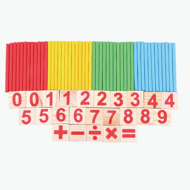 Деревянные игрушечные Счетные палочки Интеллектуальные цифровые Монтессори