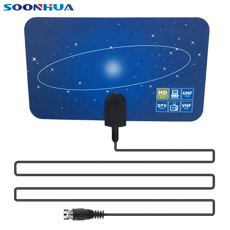 SOONHUA Новейшая 4K HD цифровая домашняя ТВ антенна 40 50 миль с высоким коэффициентом