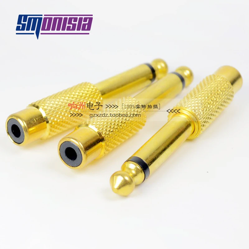 5pcs-100pcs TS 6.35MM Straight To RCA Female Socket 6.5 AV Mixer Amplifier Connector |