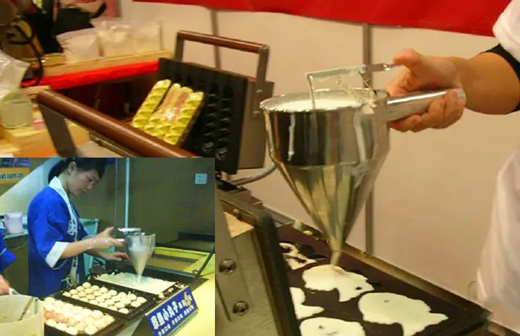 Новое поступление воронка Takoyaki из нержавеющей стали вафельница Диспенсер