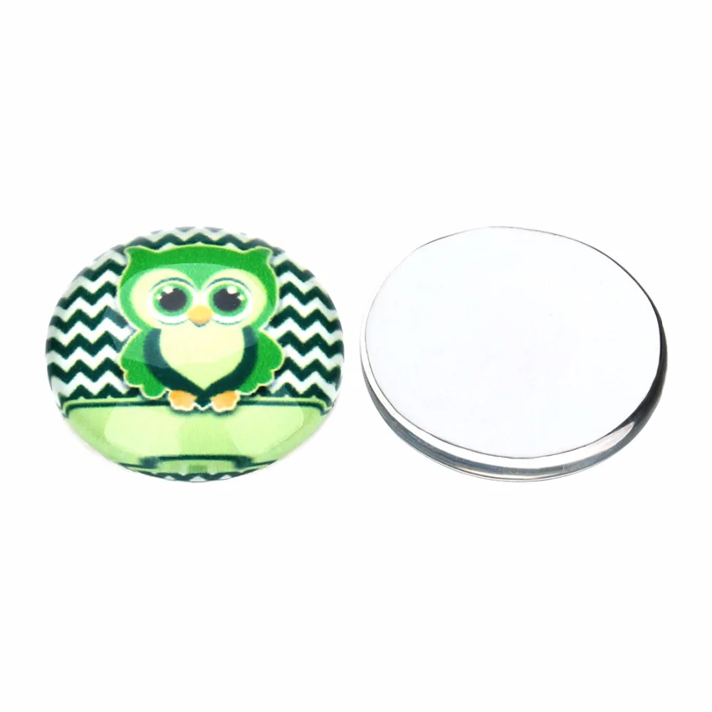

20pcs Flatback Crystal Glass Cabochon Setting DIY Round Dome Cameo Cute Owl Picture Cabochons Crafts Jewelry Embellishments