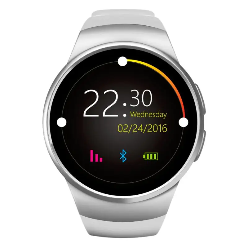 Серебристый Новинка KW18+ часы Смарт часы Android трекер здоровья MTK2502c Bluetooth уведомления Поддержка SIM TF карта для samsung Xiaomi - Цвет: Серебристый