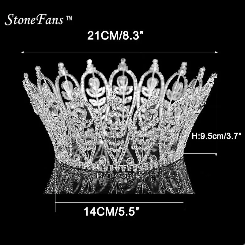 Свадебные аксессуары для волос StoneFans короны и диадемы с круглыми листьями корона