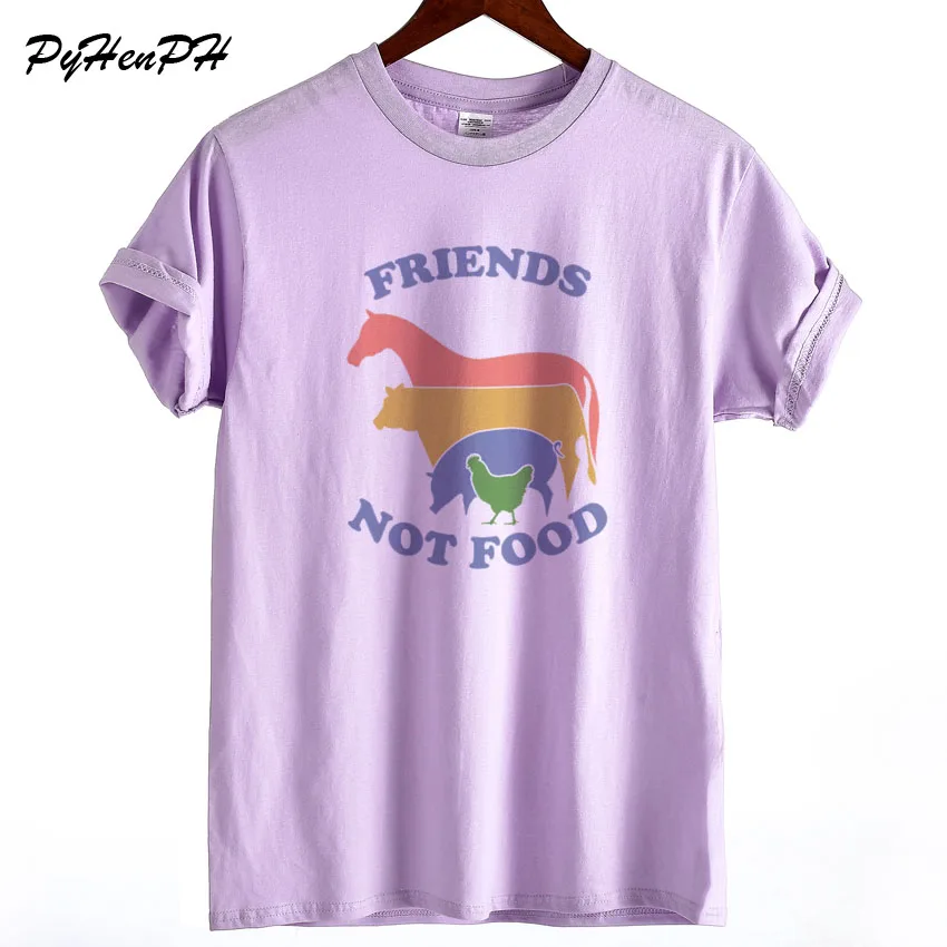 Женская футболка с коротким рукавом Harajuku Friends Not Food забавные вегетарианские