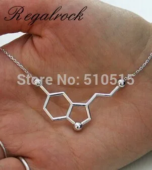Regalrock 5 HT счастливого гормона молекула серотонина кулон Цепочки и ожерелья|pendant