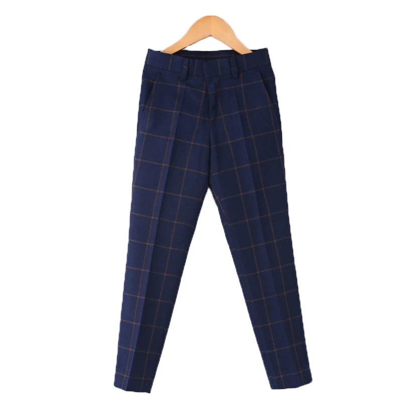 Деловой костюм для мальчиков штаны Pantalon Garcon фирменный нежный стиль детские брюки