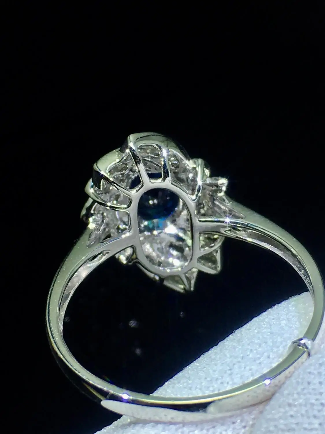 Женское кольцо с сапфировым стеклом ювелирное изделие из натурального синего