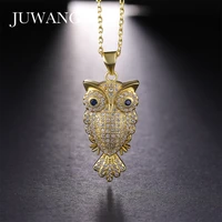 juwang vintage owl cz necklaces pendants for women girl chain jewelry christmas necklace gift gold color wholesale bijoux