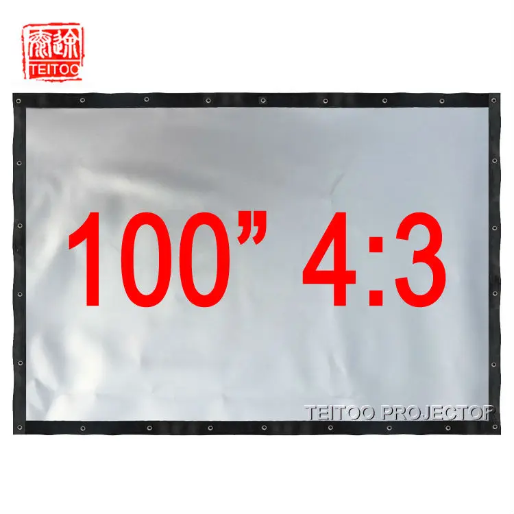 Портативный складной металлический серебристый фронтальный проекционный экран