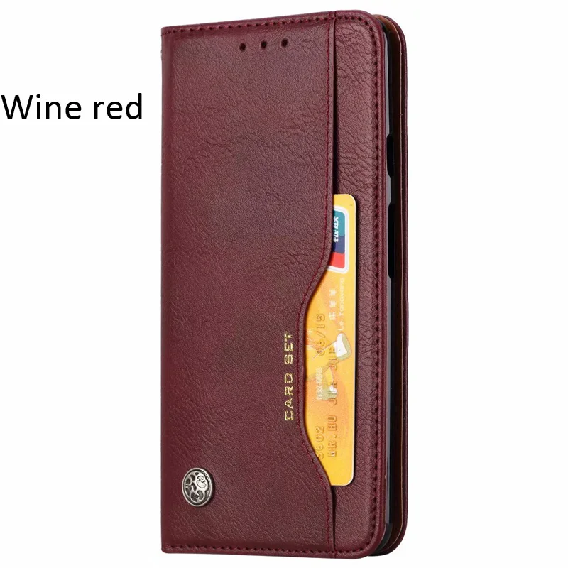 Кожаный флип-чехол с отделением для карт для Xiaomi mi 9 T Pro Red mi K20 Pro Бизнес Coque capinha - Цвет: Wine red