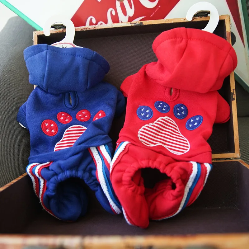 Зимняя теплая одежда с изображением медведя для щенков комбинезон животных