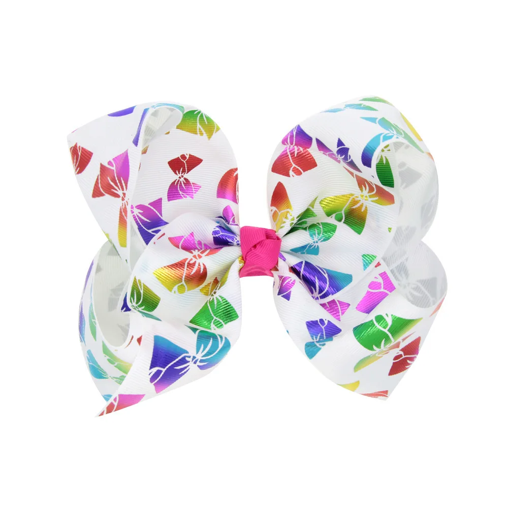 White butterfly knot 8 дюймов большой бант клип Бутик волос Луки для девочек Дети Женщины заколки-Аллигаторы для волос бант из корсажной ленты - Цвет: White butterfly knot