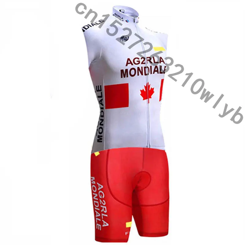 2019 AG2R команда Новые велосипедные без рукавов Трикотажный жилет короткий активов велокостюм Костюмы