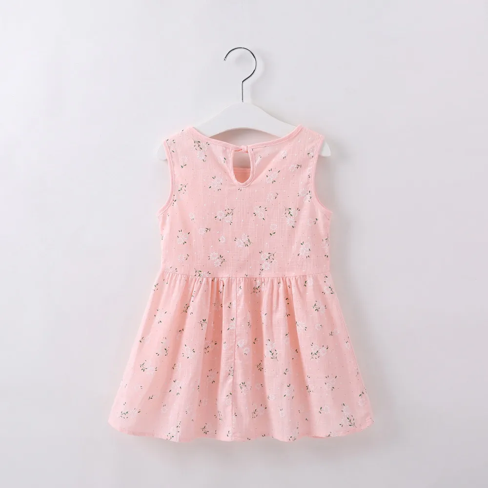 Платье для маленьких девочек с цветочным принтом платье принцессы без рукавов