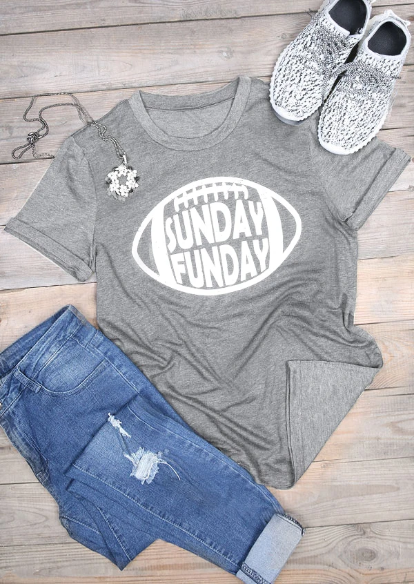 Футболка с надписью Sunday Funday женские модные футболки графическим принтом гранж