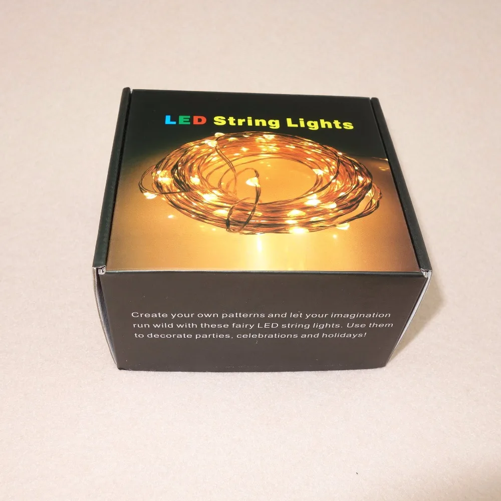 10 метров 100 светодиодов медная проволочная гирлянда + адаптер питания 5 В ИК пульт