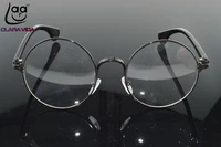 2019 eyeglasses retro vintage alloy large round glasses frames custom made prescription lens myopia reading photochromic lenses