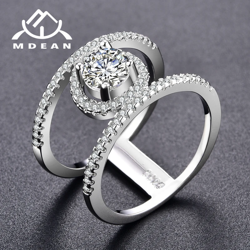 Кольца MDEAN из белого золота для женщин ювелирные изделия обручальное кольцо