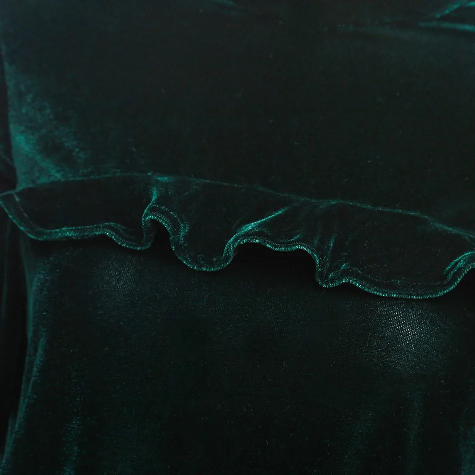 Повседневное оборками бархатная блузка рубашки для мальчиков Весна Зеленый Топы