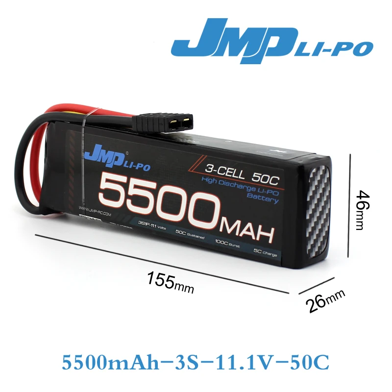 2 шт. JMP Lipo батарея 3S 5500mAh 11 1 V 50C для 1/10 автомобиля 1/8 RC автомобиль Traxxas TR 4 E REVO SLASH 1/7