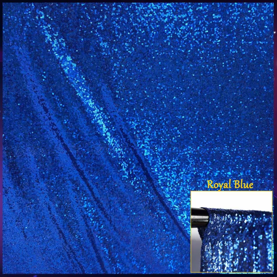 Royal Blue 5 футов* 6 футов/10 футов* 10 футов белые/золотые блестки фоны, вечерние украшения для свадебной фотосъемки, шторы с блестками, драпировка, панели с блестками - Цвет: Royal Blue