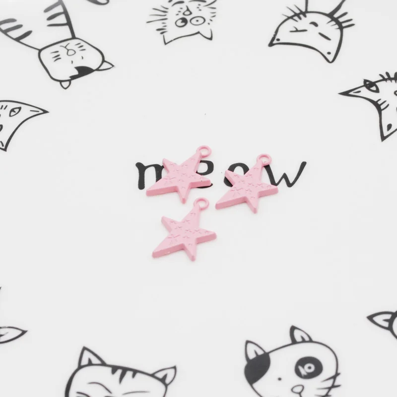 

20PC/Lot DIY Fashion Charms Enamels Zinc Alloy Painting Stars Pendant Accessories Earring Hair Accessories 15*22.5mm