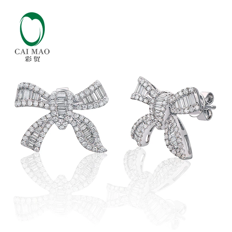 585 CTW серьги из белого золота с натуральными бриллиантами 14K/|Серьги-подвески| |