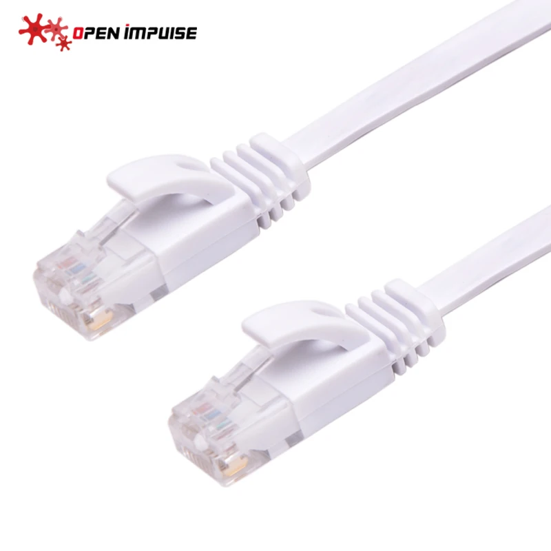 Открытый импульсный медный 1 фут Плоский CAT6 UTP Ethernet Патч Кабель белого цвета|cable