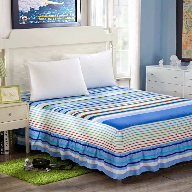 bedspread-1 1pc New Cotton Bespread Fashion Soft Comfortable Bed Skirt Non-slip Queen King Size Fitted Bed Sheet - Цвет: bedspread-1