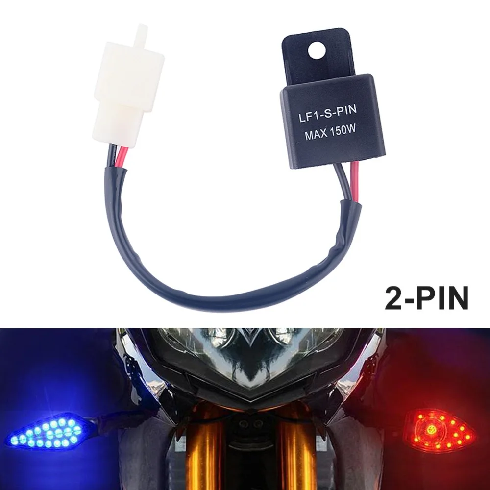 2 PIN поворота светильник светодиодный лампа-мигалка реле мотоциклы Водонепроницаемый указатель поворота скорость Управление Blinkrelais универсальный переключатель мотоцикла