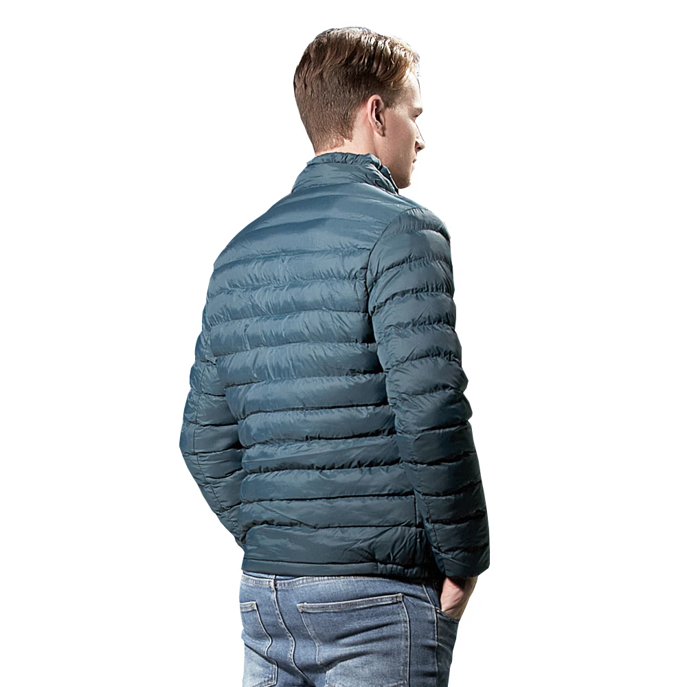 COUTUDI Autumn Winter Light Quilted Jacket Men Cotton Padded Jackets w/ Waterproof Zipper Men's Brand Clothing Warm Coat Parkas