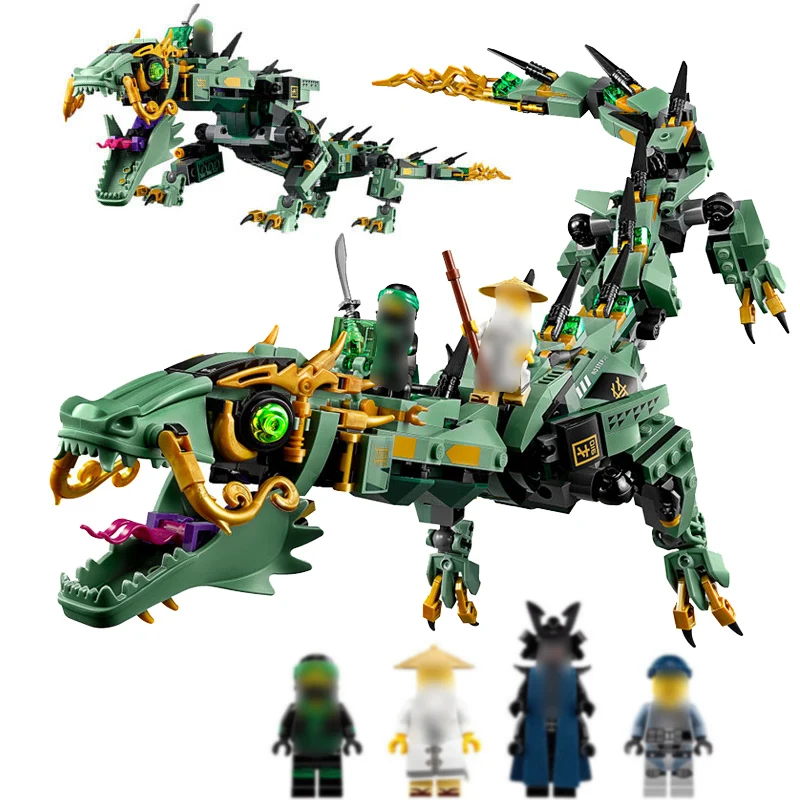 592 unids набор Ninjago Ninja Verde Mech Lloyd Garmadon Wu Charlie игрушка leping совместимый с 2018 фильмом 70612