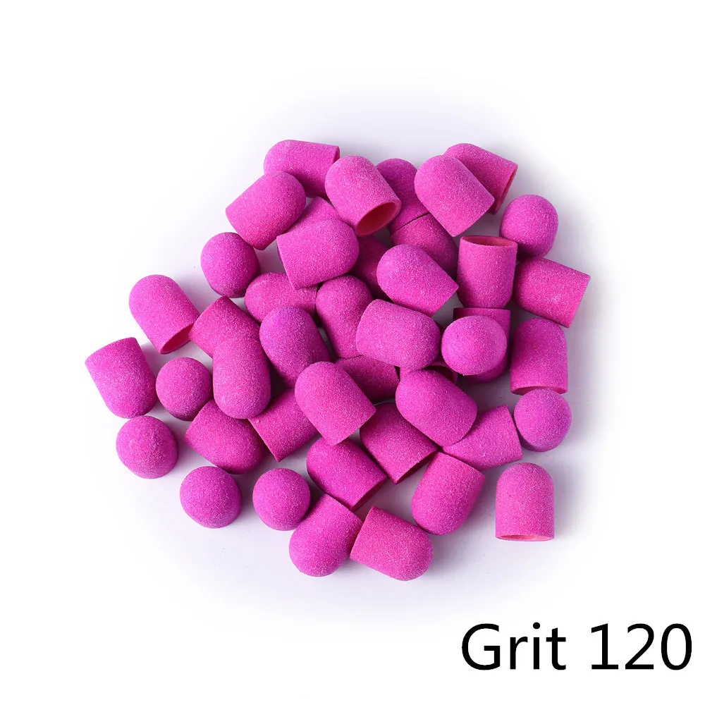Purple Grit 120 BNG 20 шт фиолетовый зеленый шлифовальный ремешок Профессиональный педикюрный шлифовальный блок колпачки для ухода за ногами инструмент Электрический дизайн ногтей 80/120/180 13*19 мм - Цвет: Purple Grit 120