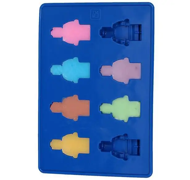 

1000pcs/lot wholesale Silicon Ice Cube Tray Mini Robot Figure Silicone Chocolate Cake Mold Tray