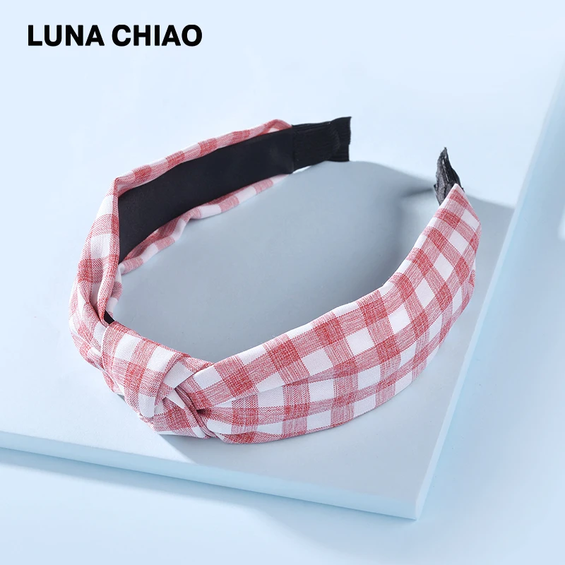 Женские тканевые ленты для волос LUNA CHIAO Tendy широкие с принтом в виде сетки |