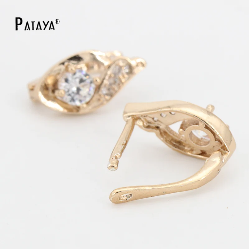 2015 белый золотые серьги 585 круглые кубический цирконий индийский мода украшения