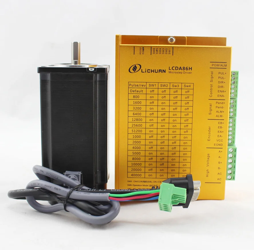 Легкий сервопривод LCDA86 + LC60H2102 4.5Nm Nema 24 замкнутый цикл шаговый двигатель комплект