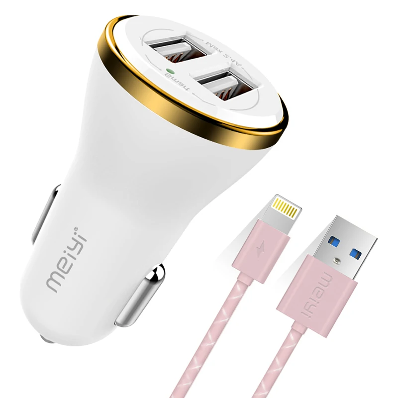Meiyi 1 м USB кабель для iPhone 8 7 6 6s Plus 5S se iPad подходит IOS 10 9 Pin + Автомобильное зарядное