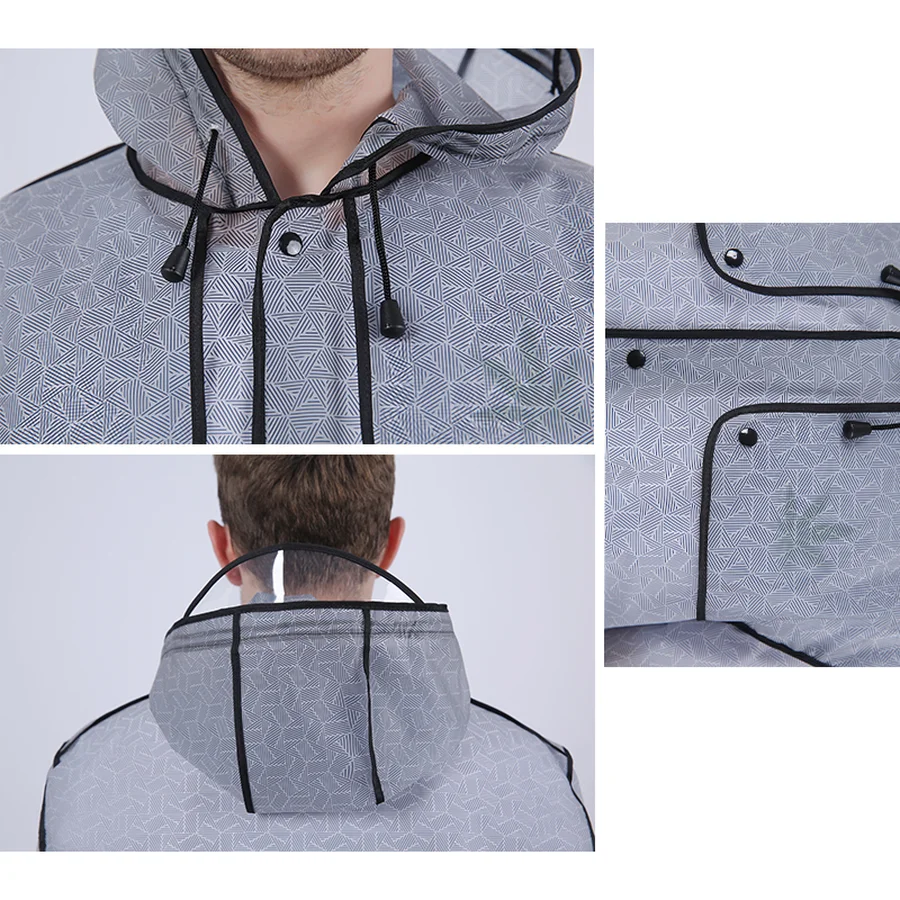 Женский пластиковый прозрачный дождевик длинный плотный из ЭВА для взрослых