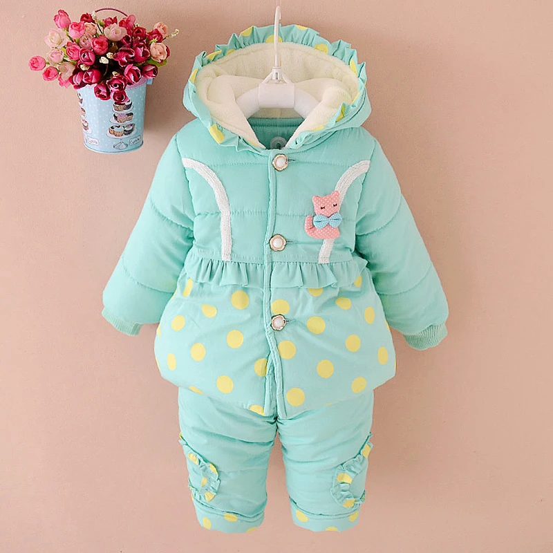 Зимнее пальто для девочек теплая верхняя одежда куртка комплекты одежды