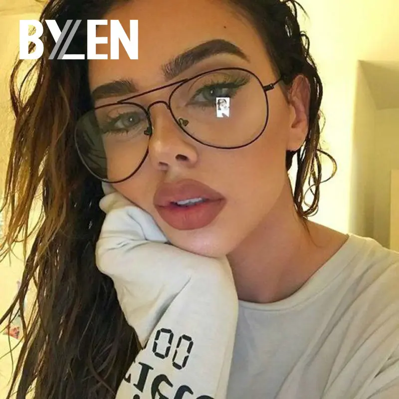 Модные винтажные металлические двухлучевые очки женские оптические оправа для