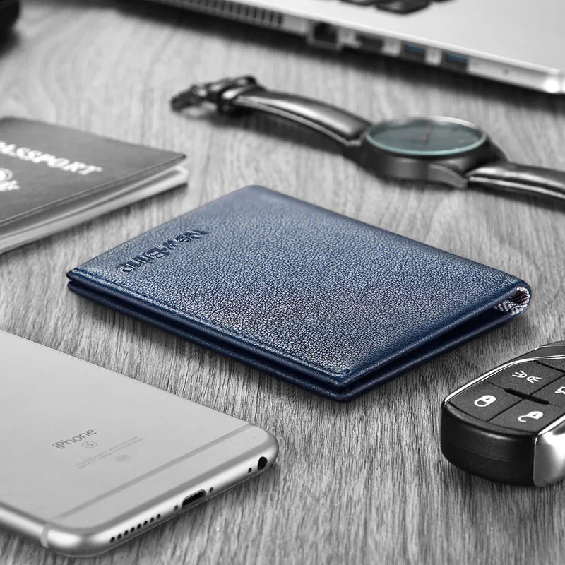 NewBring тонкий кожаный RFID блокирующий кошелек мужской для карт|Мужские кошельки| |