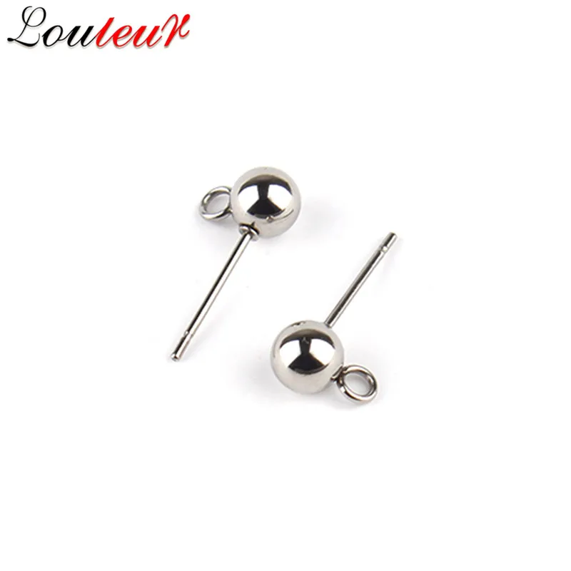Серьги гвоздики из нержавеющей стали размер 4/5/6 мм 20 шт./лот|jewelry findings|stud earring