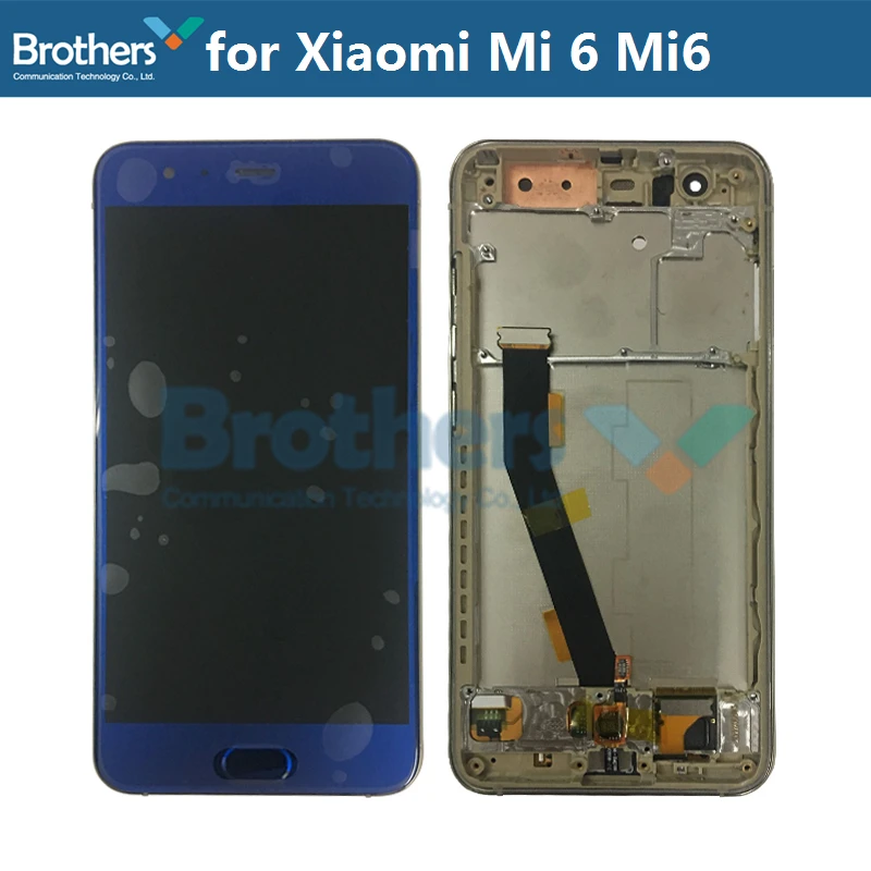 ЖК-экран для Xiaomi Mi 6 ЖК-дисплей Mi6 с рамкой отпечатков пальцев Сенсорный экран